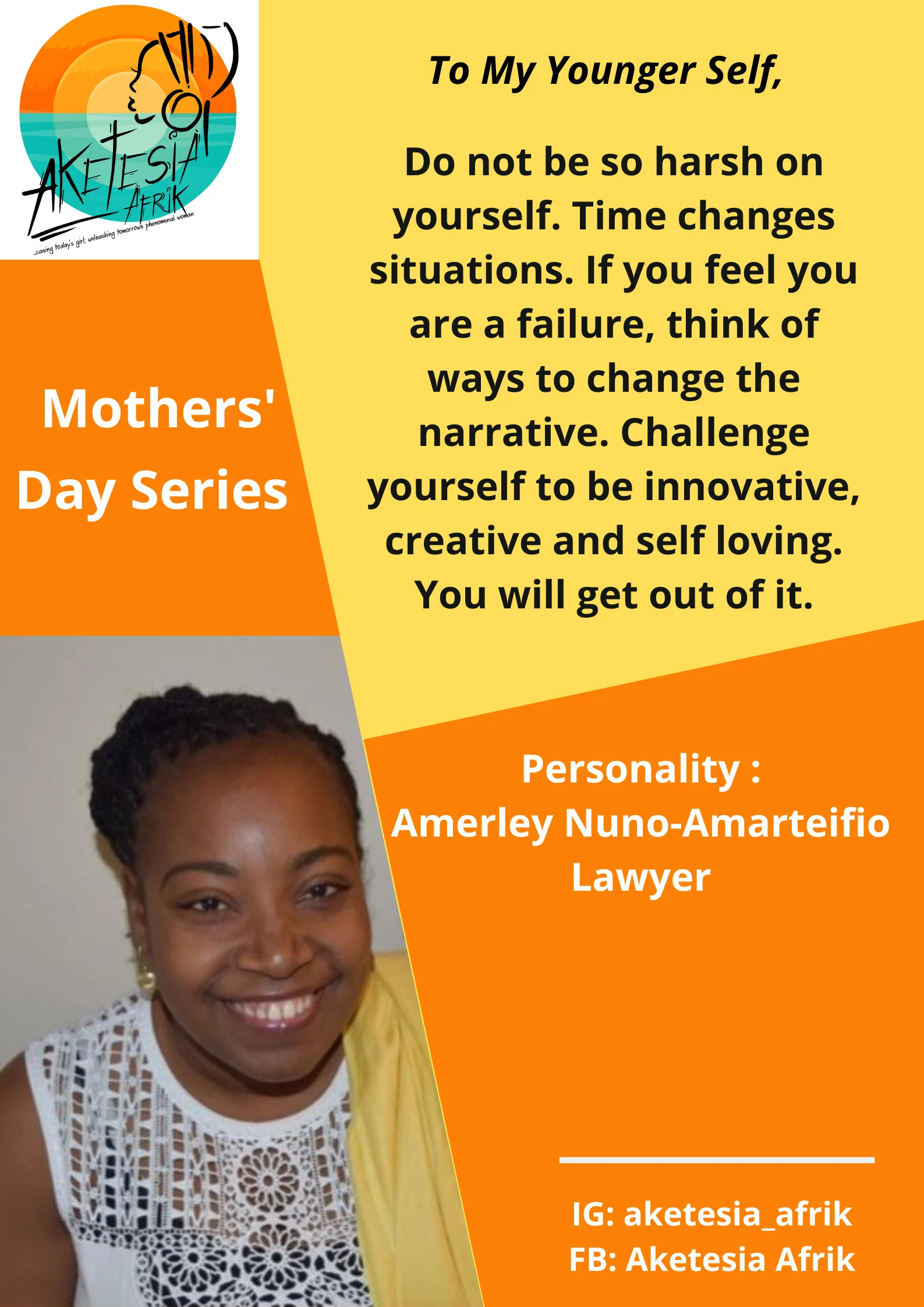 To My Younger Self contribution from Amerley Nuno-Amerteifio