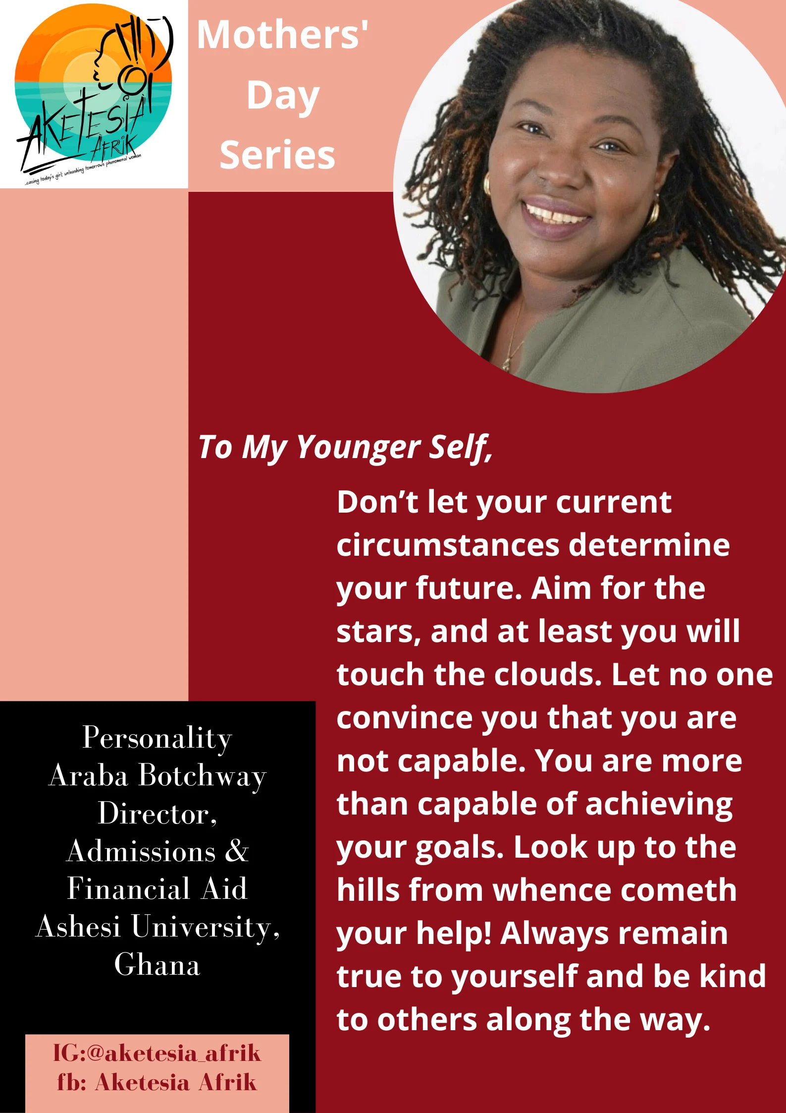 To My Younger Self contribution from Araba Botchway