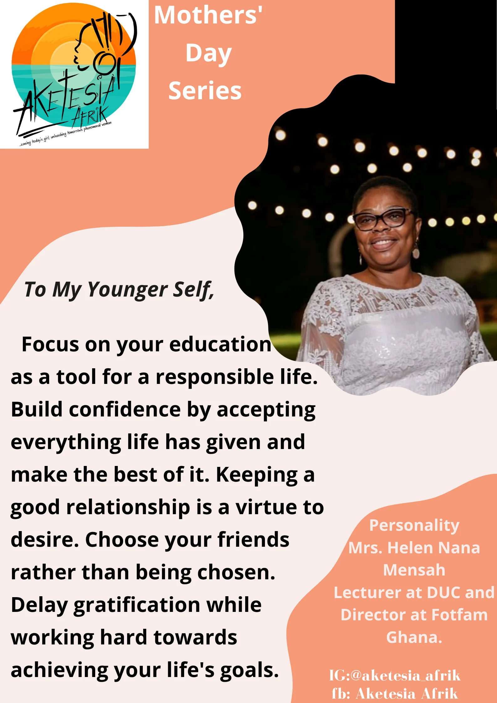To My Younger Self contribution from Helen Nana Mensah